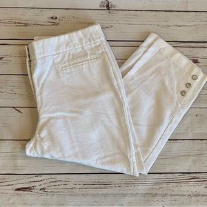 ROZ & ALI White Stretch Casual Dress Capri Pants